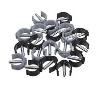 CALLARON 20Pcs C-Shape Latch Clamp Walker Accessories for Walking Sticks and Crutches, Non-Slip 25/28Mm Tube Diameter Replacement Parts, Black and Grey for Seniors Mobility Support