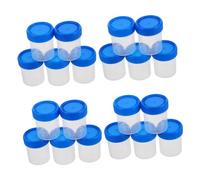 CALLARON 20pcs Graduated Sample Cups with Lids Plastic Medical for Lab Testing Men Women Transparent Measurement Cups