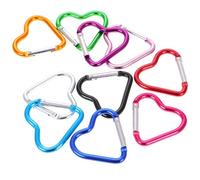 CALLARON 20pcs Heart Shape Aluminum Alloy Carabiner Clips Spring Loaded Snap Hooks Mini Keychain Clips for Outdoor Camping Hiking Fishing Water Bottle Hook, Lightweight Portable Key Holder