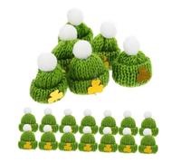 CALLARON 20pcs Mini Knit Hats for Dolls St Patrick Day Crafts Supplies Tiny Wool Hat Ornaments for Diy Party Decorations