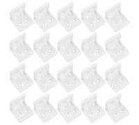 CALLARON 20pcs Plastic Corner Shelf Support Brackets Heavy Duty L Shape Right Angle Brace with Screws White Easy to Install No Burrs for Garden Shelf