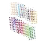 CALLARON 20pcs Round Acrylic Gem Stickers Self Adhesive Rhinestones for DIY Crafts Colored Flat Back Jewels for Face Makeup Phone Cases Accessories Decoration