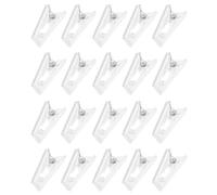 CALLARON 20pcs Self-Adhesive Id Card Clips with Double-Sided Tape, Plastic Spring Clamps for Office, Photo, Poster Hanging and Wall Decoration