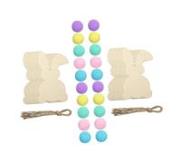 CALLARON 20pcs Unfinished Wooden Bunny Shape Cutouts for Easter Crafts, DIY Paintable Wood Slices Hanging Decorations, Natural Wood Bunny Chips for Spring Party Ornaments