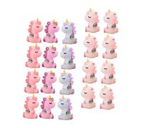 CALLARON 20pcs Unicorn Accessories Cake Decorations Cupcake Topper Unicorn Models Toy Handbag Pendant Sqishys Toys Mini Unicorn Fairy Garden Miniature Charm Supplies Soft Rubber Material 3d