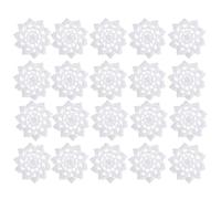 CALLARON 20pcs White Cotton Crochet Flower Appliques Small Handcrafted DIY Sewing Embellishments for Crafts and Garment Decoration