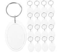 CALLARON 24pcs Acrylic Photo Frame Keychain Oval Shaped Blank Keyring for Custom Photos Creative Keychain for for Craft Projects
