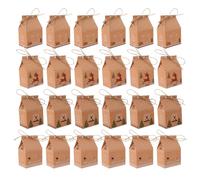 CALLARON 24pcs Christmas Little House Box for Cookies Party Favor Boxes Packaging Xmas Design for Holiday Surprise