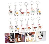 CALLARON 24Pcs Cute Alpaca Keychains Animal Key Keepers with Tight Rings Cartoon PVC Pendants for Car Key Accessories Party Favors and Adults