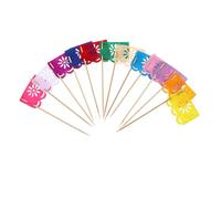 CALLARON 24pcs Day of The Dead Cupcake Toppers Cake Flags for Party Decorations, Assorted Colour Synthesis Material, for Themed Parties and Festive Celebrations