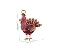 CALLARON 24pcs Thanksgiving Turkey Charms Bright Enamel Alloy Pendants for Jewelry Making DIY Fall Ornaments for Necklaces Earrings Bracelets Holiday Crafts