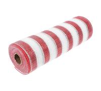 CALLARON 26cm Red and White Mesh Decorative Ribbon Roll DIY Wrapping Ribbon Holiday Packaging Craft Decorations Flower and Box Wrap