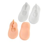 CALLARON 2Pair Moisturizing Silicone Gel Socks for Women Skin Tone White Breathable Sebs Material Invisible Foot Care for Dry Cracked Feet Crack Protector Socks for Daily Use