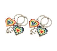 CALLARON 2pairs Heart Keychains Couple Pendant Key for Boyfriend Girlfriend for Couples Lightweight and Design