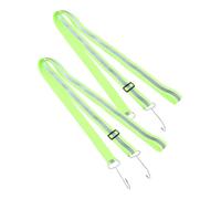CALLARON 2pcs 3 Meter Fluorescent Green Adjustable Elastic Reflective Tape Strips for Car Covers High Visibility Safety Webbing for Raincoats Bags and Outdoor Use