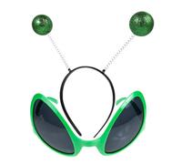 CALLARON 2pcs Alien Antenna Headband and Funny Sunglasses for Adults Durable Plastic Martian Antennas Costume Accessories Comfortable Halloween Party and Performance Outfit