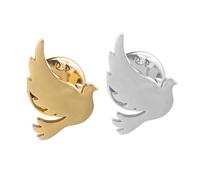 CALLARON 2pcs Alloy Peace Dove Brooch Pins Minimalist Animal Brooch Jewelry for Women Lightweight Justice Symbol Badge for Coats Hats Bags Charity Event Accessories Versatile Daily Wear