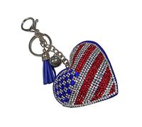 CALLARON 2pcs American Flag Keychain Keyring Pendant for Men and Women Unique Fashion Bag Accessory Creative Design to Prevent Key Loss for Backpacks and Wallets