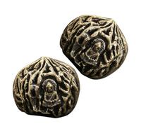 CALLARON 2Pcs Brass Carved Chinese Walnut Hand Exercise Balls Vintage Decorative Fitness for Hand Therapy and Home Decor Elegant Walnut Design