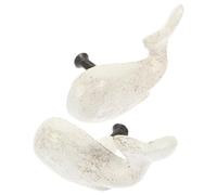 CALLARON 2pcs Cast Iron Drawer Handle with Ocean Theme White Whale Design, Easy to Install and Sturdy Cabinet Pull for Room or Shoe Cabinet, Stylish and Unique Look