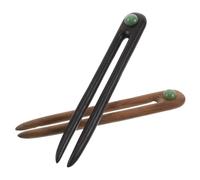 CALLARON 2pcs Chinese Hairpins U-shaped Hair Forks for Women Lightweight Handcrafted Wood Hair Sticks Elegant Ancient Style for Weddings Parties and Daily Styling