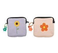 CALLARON 2pcs Cloth Art Pad Storage Bags Lovely Sanitary Napkin Holding Bags for Menstrual Pad for for Sanitary Products