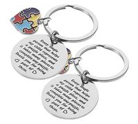 CALLARON 2pcs Colorful Puzzle Piece Keychain Awareness Keyring for Teachers Boy Girl and Supporters Heartfelt Thank You Educators and