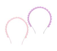 CALLARON 2pcs Comfortable Face Washing Headband Soft Skin Friendly Hair Band for Women Elegant Pearl Design Hair Hoop for Skincare Makeup and Daily Use