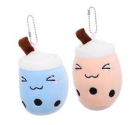 CALLARON 2pcs Cute Kawaii Plush Bubble Tea Keychain Charm for Girls Adorable Backpack Accessories Soft Stuffed Pendant for Women Bag Charm