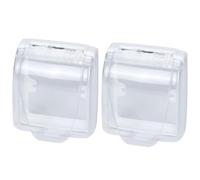 CALLARON 2pcs Doorbell Rainproof Cover ABS Doorbell Protector for Access Control Keyboards and Fingerprint Devices, Outdoor Rainproof Shield with Room Number Sticker Area