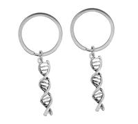 CALLARON 2pcs Double Helix Keychain Scientific Chemistry Biology Symbol Keyring for Teachers Students Graduation Durable Academic Ornament