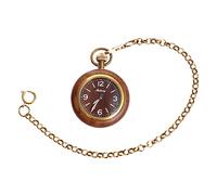 CALLARON 2pcs Elegant Sandalwood Quartz Pocket Watch Roman Numerals Vintage Decorative for Men and Women for Collectors and Gifting Random Style