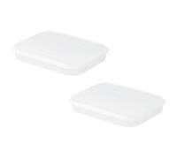 CALLARON 2pcs Fresh Preservation Boxes Food Case Four-grids Pp Material Dust-proof Keep Food Clean Storage Containers for Homes and Restaurants