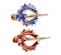 CALLARON 2pcs Gorgeous Xmas Hair Clips with Diamond Rhinestones Elegant Hair Decorations for Women and Comfortable Non Slip Hold Festive Headdress for Christmas and Party Use