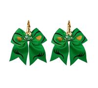 CALLARON 2pcs Green Bow Hair Clips Adorable Alligator Barrettes with Ribbon Design for Outfits for Sweet Styling and Fun Hairdos