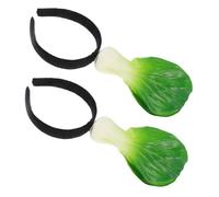 CALLARON 2pcs Green Vegetable Headband Cute Simulation Cabbage Headwear Funny Halloween Party Accessory Hair Band for Adults Boys and Girls