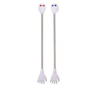 CALLARON 2pcs Halloween Scratch Back Knocker Skull Head Plastic Back Scratcher Creative Delicate Design for Itching Relief and Reach Areas of Hand’s Reach, for Halloween Random Color