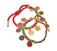 CALLARON 2pcs Handmade Tibetan Thangka Bracelet Pulling Rope Unisex Wrist Chain with Five-color Threads Symbolizing Wealth and Prosperity for Fortune and Cultural Style