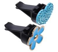 CALLARON 2pcs Heart and Flower Car Air Vent Clips Blue Car Aroma Diffuser Clips Dashboard Decoration Accessories Universal Fragrance Holder