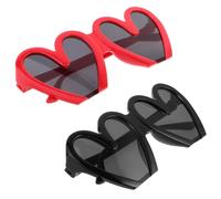 CALLARON 2Pcs Heart Shaped Sunglasses Fun and Quirky Party Accessories for Creative Photo Shoots Lightweight and Comfortable Valentine Day Glasses for Women for Weddings