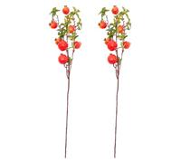 CALLARON 2pcs Imitation Pomegranate Bouquet Pomegranate Stems Scene Layout Props Realistic Branches Made of Foams and Iron Wire Decorative Use Photography Prop for Decorating The Bedroom