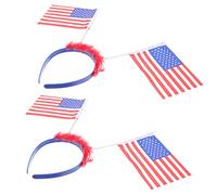 CALLARON 2pcs Independence Day Bunting Flag Headband American Decorations Patriotic Headdress