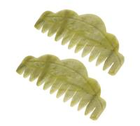 CALLARON 2Pcs Jade Massage Combs for Hair Care Scalp Massager Tools Smooth Static Design Enhance Blood Flow for Daily Use and Relaxation