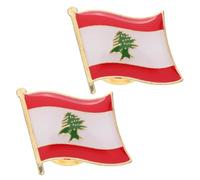 CALLARON 2pcs Lebanese Flag Enamel Lapel Pin Durable Metal Badge for National Pride for Clothing Bags and Souvenirs for Travel Enthusiasts