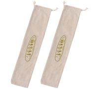 CALLARON 2pcs Linen Bread Bags Drawstring Design Reusable Beige Bread Holder Bags for Storage in College Dorm Or Packaging Party Favors