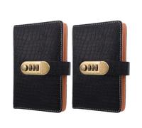 CALLARON 2pcs Lockable Envelope Challenge Binder with 100 Slots, Waterproof Faux Leather Money Saving Budget Planner with Large Capacity Organizer for Building Savings Habits at Home Or