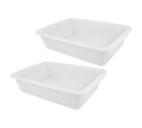 CALLARON 2pcs Medium Deep Plastic Laboratory Trays Rectangular Chemical Storage and Reagent Organizer Trays for Science Experiments and Lab Use