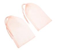 CALLARON 2pcs Mesh Ballet Pointe Shoe Drawstring Bags for Women, Breathable Light Gold Color, 11"x6" Dance Storage Organizer for Travel and Competition