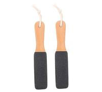 CALLARON 2pcs Natural Foot Care Wooden Pedicure Exfoliating Files for Hard Skin Removal