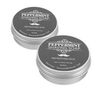 CALLARON 2pcs Natural Ingredients Barber Shaving Soap Hair Shaving Moisturizer Beard Soaps Travel-friendly